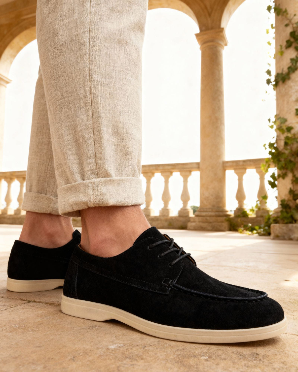 Premium-Wildlederschnürschuhe